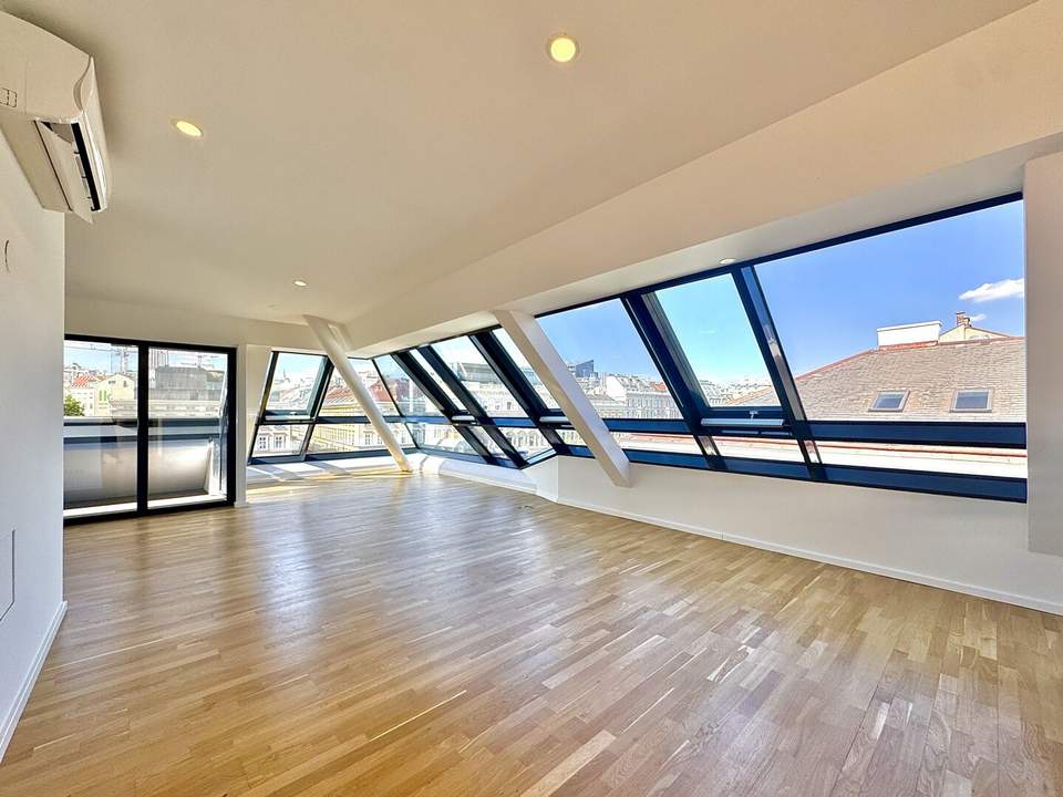 WOHNEN BEIM NASCHMARKT I einzigartiger Fernblick I ~77m² Wohnküche I Terrasse und Wintergarten I 3 Bäder I U-Bahn-Nähe