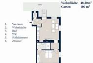 Prachtvoll sanierte 2-Zimmer Gartenwohnung in elegantem Altbau