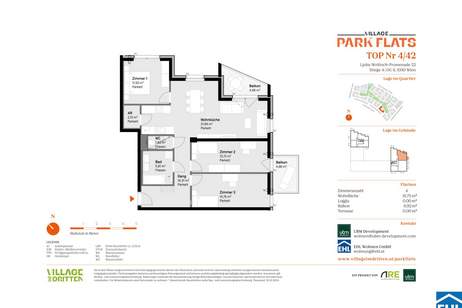 Lebendiger Wohnraum mit Parkblick – Willkommen bei den PARK FLATS, Wohnung-kauf, 771.000,€, 1030 Wien 3., Landstraße