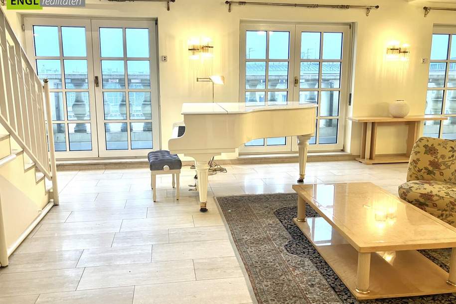 Beste Adresse! Helle Maisonette Wohnung mit Balkon, Wintergarten und Terrasse mit Blick zum Stephansdom, Wohnung-miete, 3.700,00,€, 1010 Wien 1., Innere Stadt