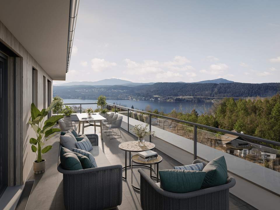FINE LIVING – Exklusives Seeblick-Penthouse mit XL-Sonnenterrassen in unmittelbarer Wörtherseenähe