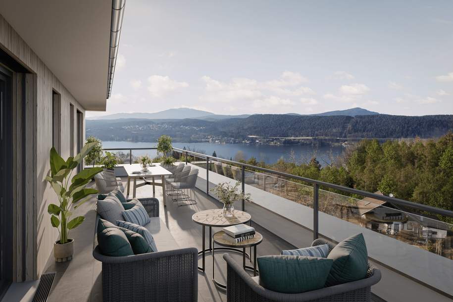 FINE LIVING – Exklusives Seeblick-Penthouse mit XL-Sonnenterrassen in unmittelbarer Wörtherseenähe, Wohnung-kauf, 1.093.000,€, 9220 Villach Land