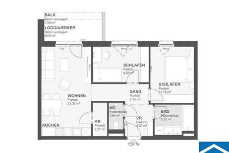 Vorsorgewohnungen im "Bonsai" - Moderne Wohnungen in bester Lage, Wohnung-kauf, 235.900,€, 1220 Wien 22., Donaustadt