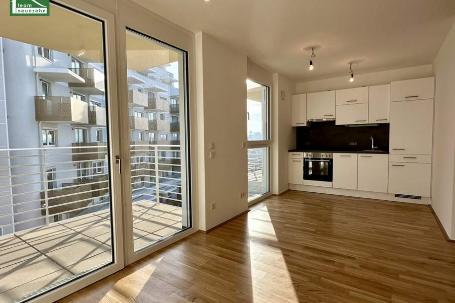 Tolle 1-Zimmer-Wohnung mit Terrasse in unmittelbarer Nähe zur Donau - ab April verfügbar!, Wohnung-miete, 810,39,€, 1220 Wien 22., Donaustadt