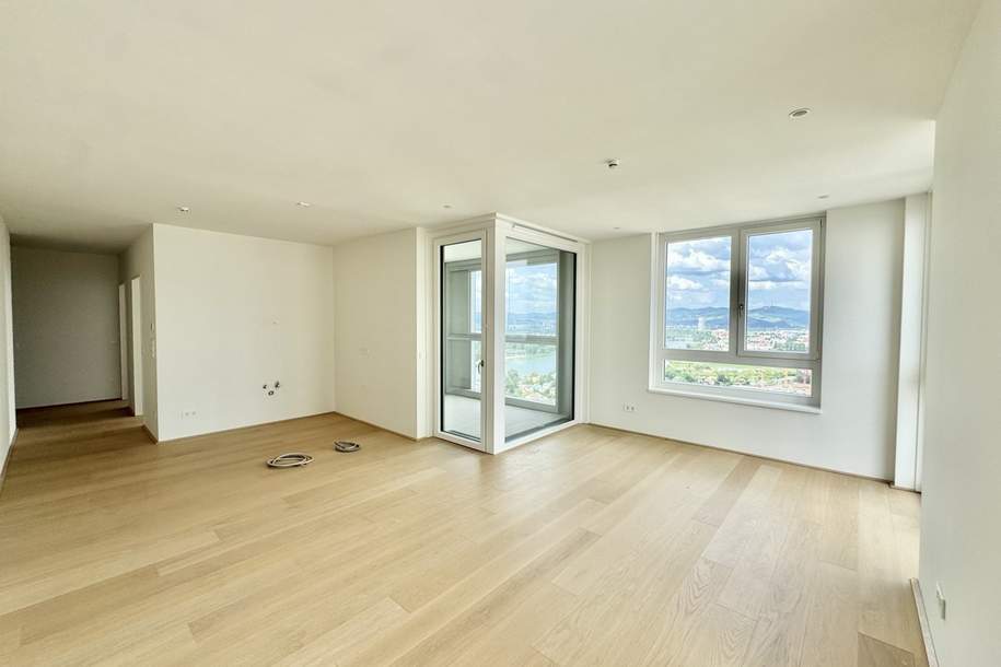 Stadtleben mit Weitblick und Pool: 3 Zimmer Hochhauswohnung zum Verlieben. Provisionsfrei und Erstbezug - U1 Kagran, Wohnung-kauf, 765.000,€, 1220 Wien 22., Donaustadt