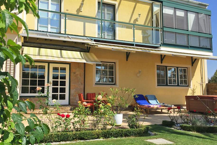 Ruhiger Familiensitz mit Fernblick, ebenem Garten und drei Garagen Nähe TULLN, Haus-kauf, 650.000,€, 3701 Tulln