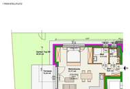 Blumengasse - ERSTBEZUG | 1 Zimmer Wohnung | Terrasse &amp; Garten | zzgl. Tiefgaragenstellplatz | Top D6