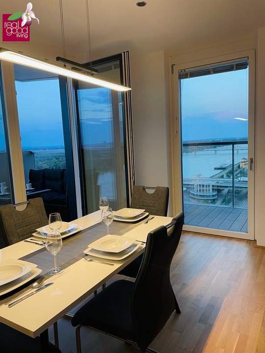 ✨ Exklusive Marina Tower | Hochgeschoss 3-Zimmer Wohnung mit direktem Donau-Blick | Voll möbliert | Befristet vermietet bis 31.07.2028 | Top Investment oder Eigennutzung ++++