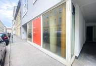 Neubau Geschäftslokal Straßenseitige Glasfront &amp; Eingang | 3 Min. zum Kutschkermarkt und zur U6 | PKW-Stellplatz | 2 Min. zum Aumannplatz