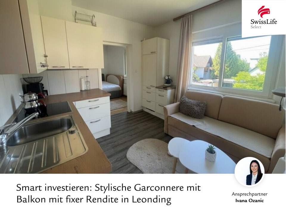Smart investieren: Stylische Garcionnere mit Balkon mit fixer Rendite in Leonding