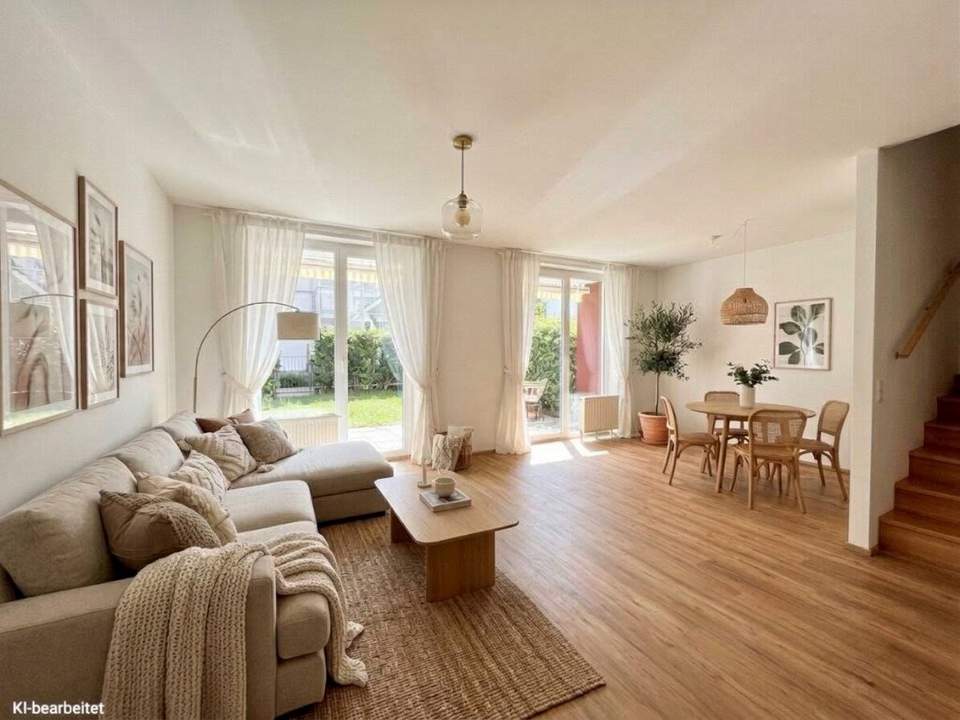 100 m² Wohngefühl auf zwei Ebenen | 4-Zimmer-Gartenmaisonette mit Südterrasse und Balkon | Inklusive Tiefgaragenstellplatz!
