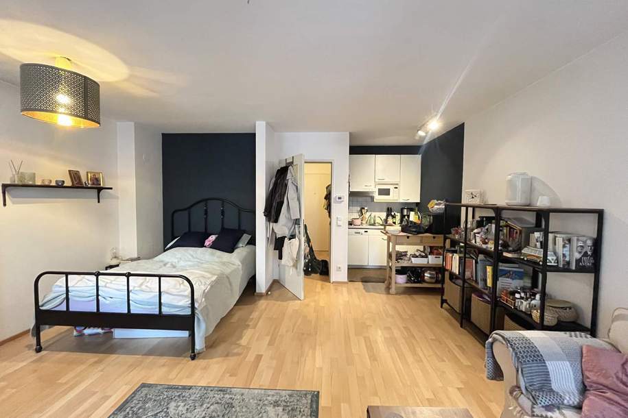 Lichtdurchflutete 1-Zimmer-Wohnung mit Balkon inkl. Gemeinschaftsterrasse - unweit der BOKU!, Wohnung-miete, 736,18,€, 1190 Wien 19., Döbling