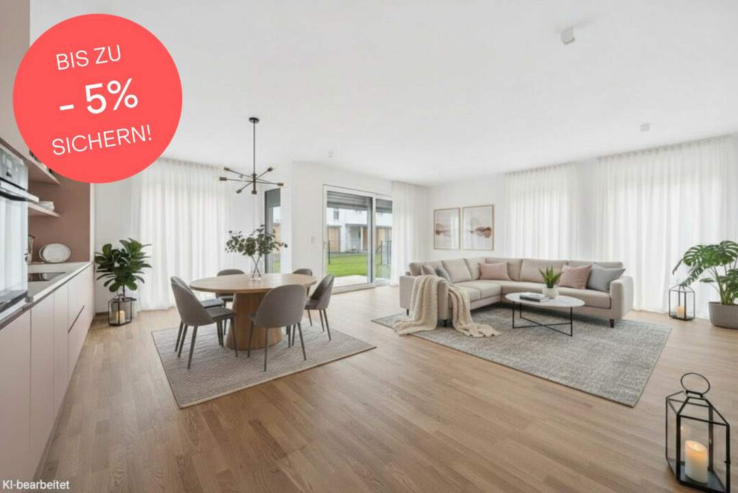 PROVISIONSFREI! Sofort vermietbare 3-Zimmer-Gartenwohnung | Lichtdurchflutet | Loggia, Terrasse & Garten | Schrank- und Abstellraum