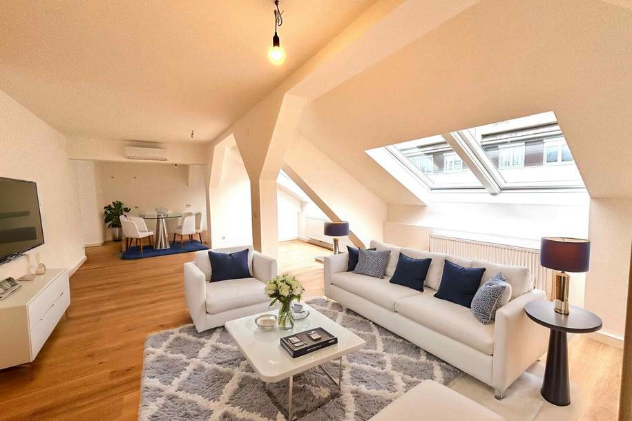 1030! Schönes 3-Zimmer DG mit S/W-Terrasse und 2 Bädern - alles auf einer Ebene! ERSTBEZUG NACH GENERALSANIERUNG!, Wohnung-kauf, 999.000,€, 1030 Wien 3., Landstraße