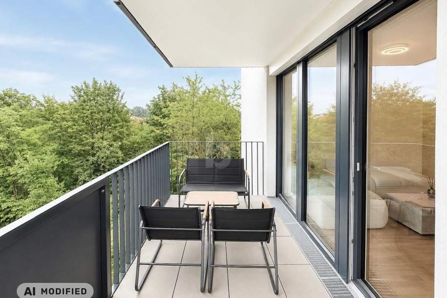 MODERNER WOHNTRAUM MIT GROßZÜGIGEM BALKON & BLICK INS GRÜNE, Wohnung-miete, 1.147,00,€, 1220 Wien 22., Donaustadt