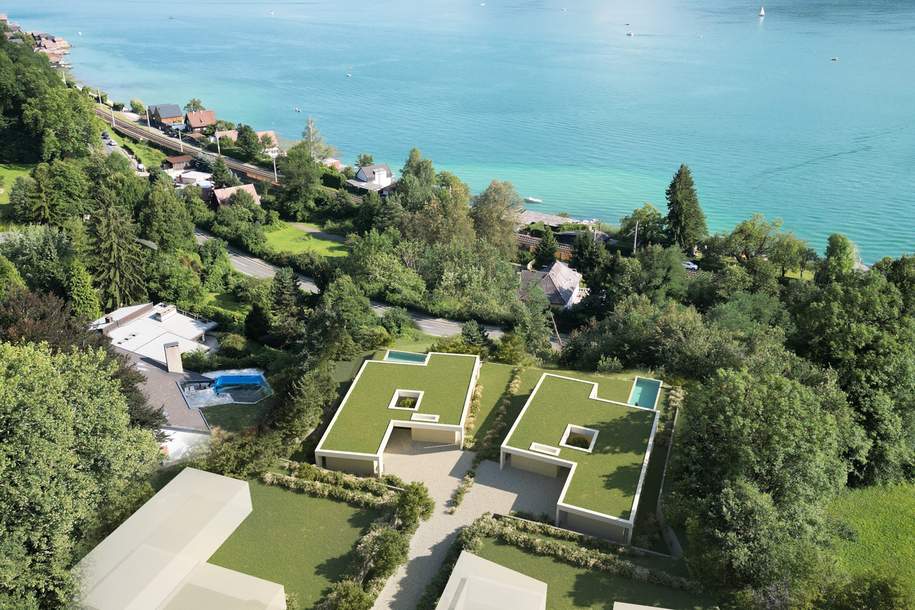 BAUSTART SOFORT MÖGLICH Lake Residence 9201: Atrium-Bungalow für höchste Ansprüche, Wörtherseeblick, Haus-kauf, 1.890.000,€, 9201 Klagenfurt Land