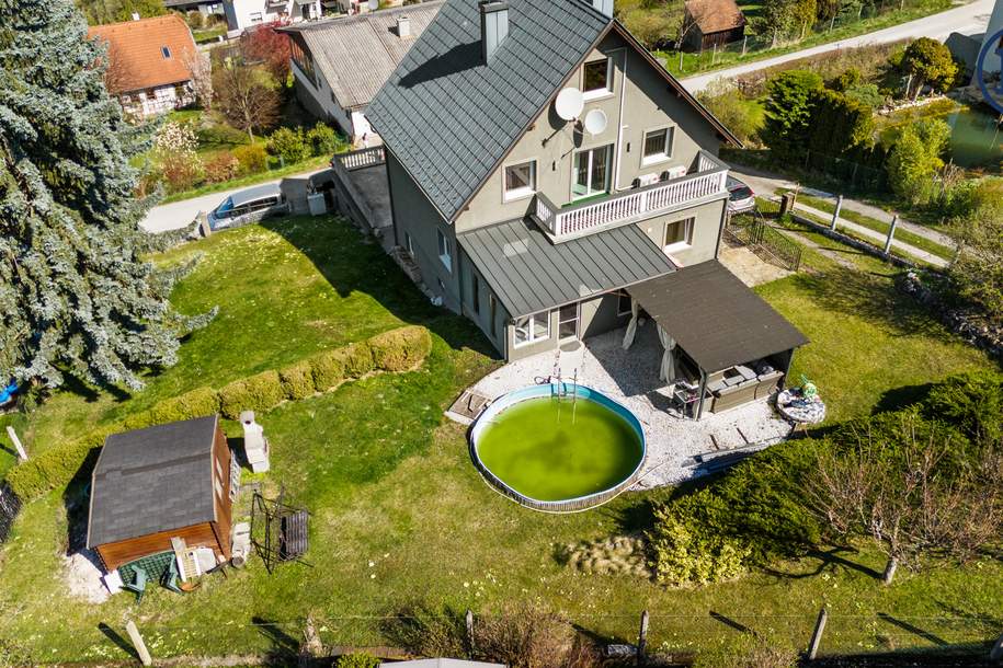 Vielseitiges Wohnhaus mit Garten, Pool & Ausblick – Ruhelage in Eichgraben, Haus-kauf, 580.000,€, 3032 Sankt Pölten(Land)