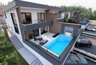 **NEUBAU** exklusive Doppelhäuser mit Pool in sonniger Süd-West Lage . Provisionsfrei für den Käufer.