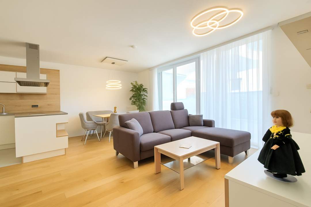 Traumhafte und voll möblierte Dachgeschosswohnung ERSTBEZUG! in Aspern