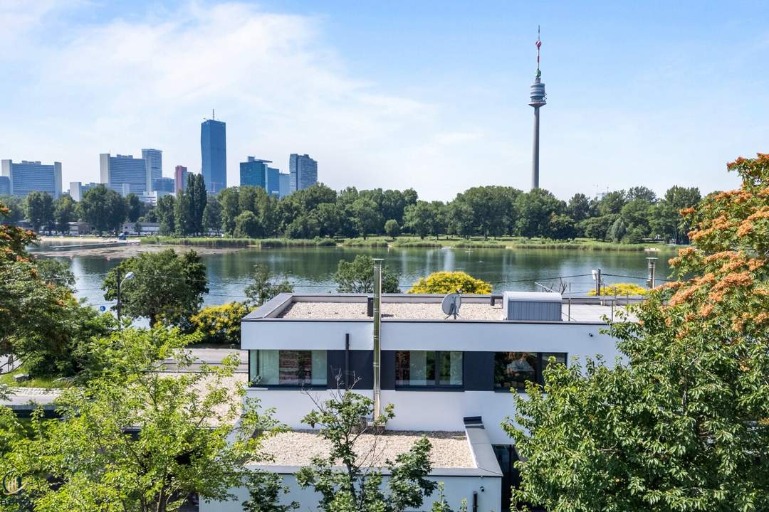 Luxuriöses Wohnen in Traumhaus mit dem wohl atemberaubendsten Ausblick der Stadt - Direkt an der Alten Donau