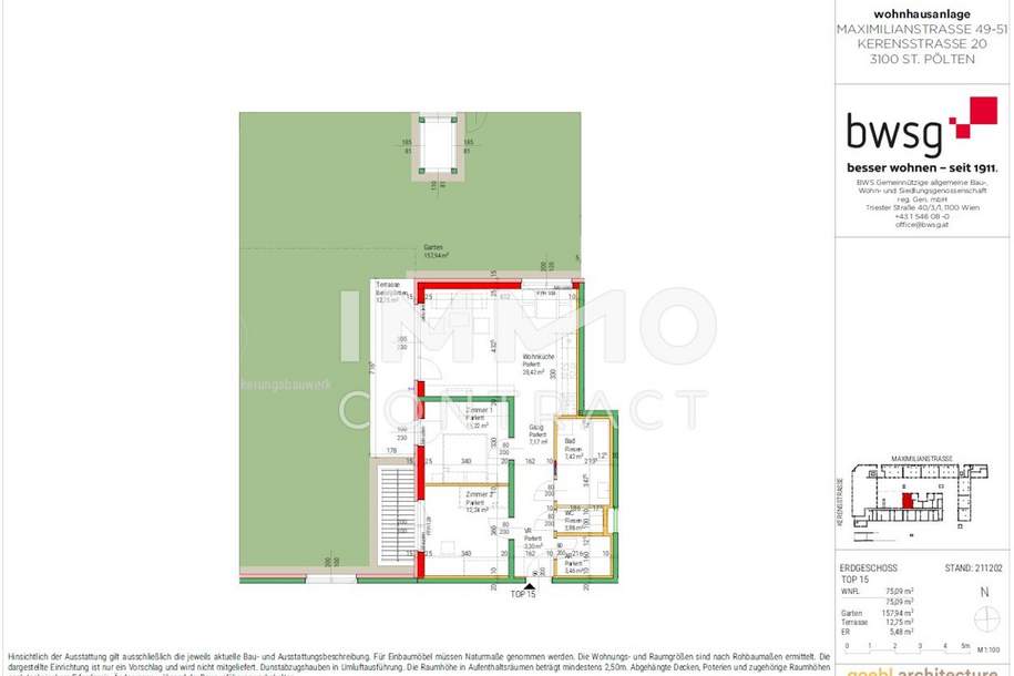 PROVISIONSFREIE Eigentumswohnung mit Eigengarten zwischen Landesklinikum und Bahnhof!!, Wohnung-kauf, 309.063,€, 3100 Sankt Pölten(Stadt)