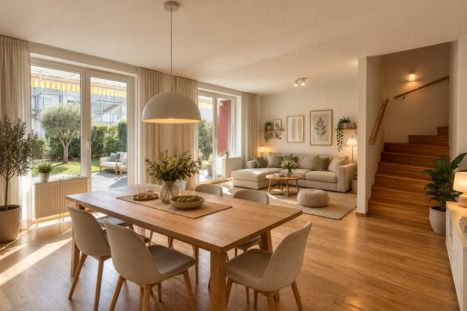 100 m² Wohngefühl auf zwei Ebenen | 4-Zimmer-Gartenmaisonette mit Südterrasse und Balkon | Inklusive Tiefgaragenstellplatz!, Wohnung-kauf, 365.000,€, 2700 Wiener Neustadt(Stadt)