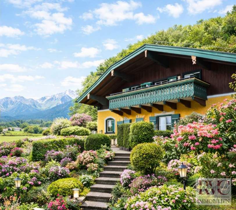 Wohnen mit Bergblick: Stilvolles Chalet mit sonniger Lage & besonderem Charakter-viel Raum für eigene Ideen