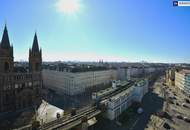 Sky High Living: 2-Zimmer Wohnung mit ganzjährig nutzbarer Loggia und atemberaubendem Wien-Panorama im 9. Stock! High-End Ausstattung!