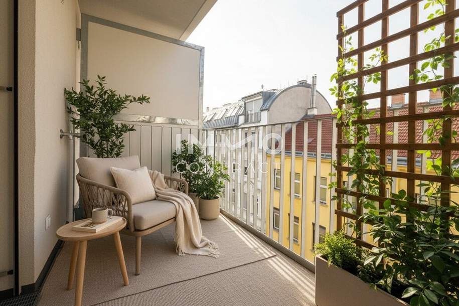 Durchdachte 2-Zimmer-Balkonwohnung – top angebundener Erstbezug BEIM DONAUUFER, Wohnung-kauf, 259.500,€, 1210 Wien 22., Donaustadt