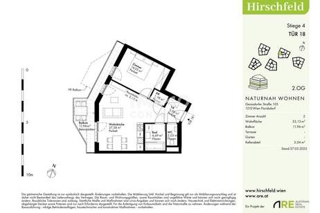 Hirschfeld: sensationell günstige, provisionsfreie 2 Zimmer Wohnung - Erstbezug, Wohnung-kauf, 270.000,€, 1210 Wien 22., Donaustadt