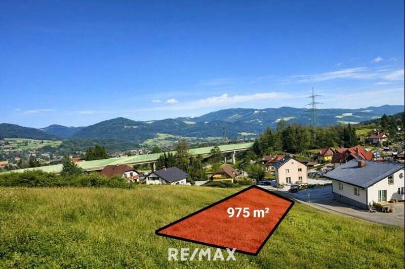 *** TOP ANGEBOT 975m² Baugrundstück 572/4 in Krieglach: Ruhige, Erhöhte Lage mit wundervollem Ausblick ***, Grund und Boden-kauf, 59.900,€, 8670 Bruck-Mürzzuschlag
