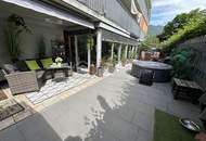 DORNBIRN-Gartenwohnung/Terrassenwohnung, ca. 57 m2 plus beheizter, ganzjährig nutzbarer Wintergarten ca. 19 m2, wie ein 2. Wohnzimmer, inkl. 1 TG, direkter Zweit-Zugang über die Terrassenanlage, verschließbares Gartentor.