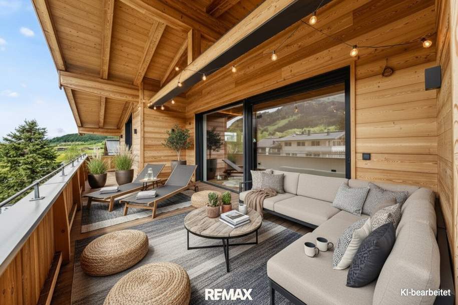 Exklusives Penthouse – Erstbezug mit direktem Liftzugang, offenem Wohnkonzept, Glaskamin &amp; traumhaftem Bergblick in sonniger Top-Lage, Wohnung-kauf, 1.190.000,€, 6371 Kitzbühel