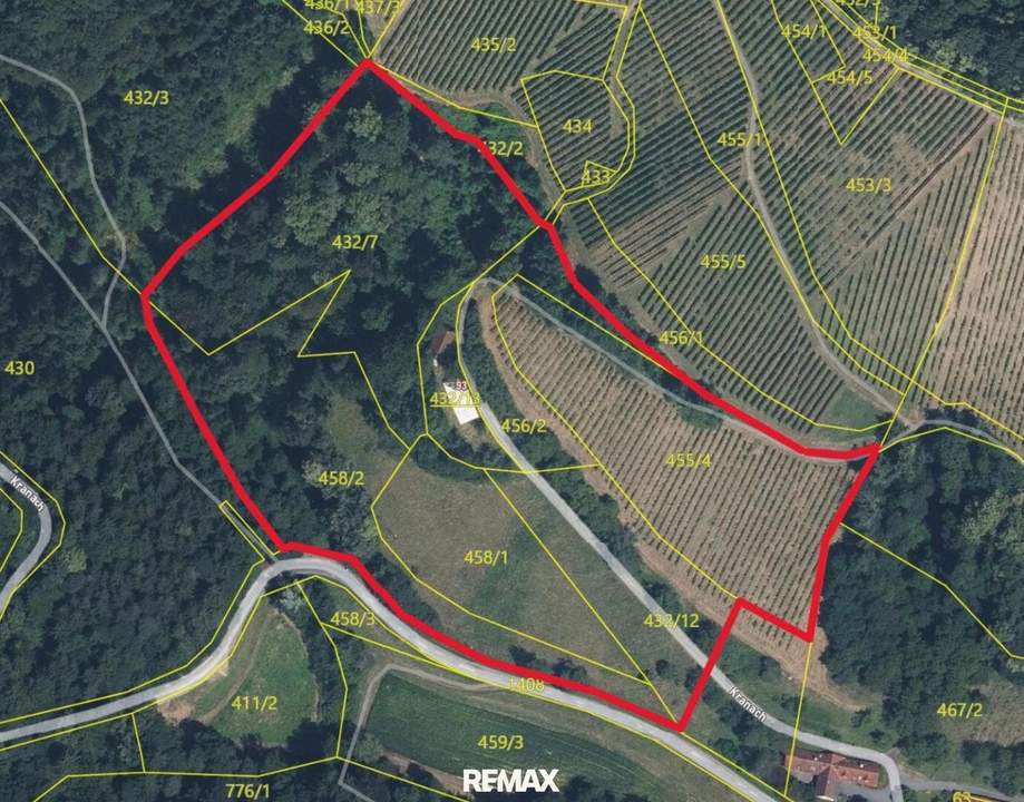 Scheibengrundstück mit Altbestand in Kranach, Gemeinde Gamlitz