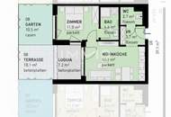 Neubau-EG-Wohnung mit Garten, Terrasse, Loggia, Tiefgarage &amp; U-Bahn Nähe in 1220 Wien!