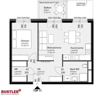 Special-Angebot: 2 MONATE MIETFREI - Moderne 2-Zimmer-Wohnung mit Balkon