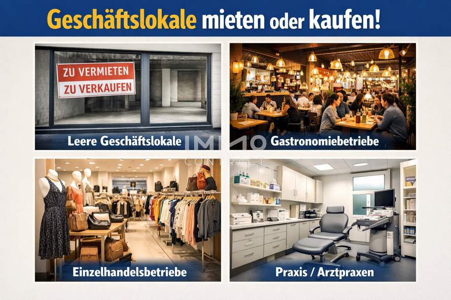 Verfügbare Gewerbe I Retail I Fitness I Gastro I Veranstaltungs- und Büroflächen sowie,Lagerflächen,in optimale Lagen Wiens, Gewerbeobjekt-miete, 1190 Wien 19., Döbling