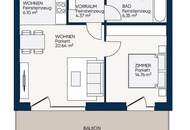 Moderne 2-Zimmer-Neubauwohnung mit großzüzigem Balkon