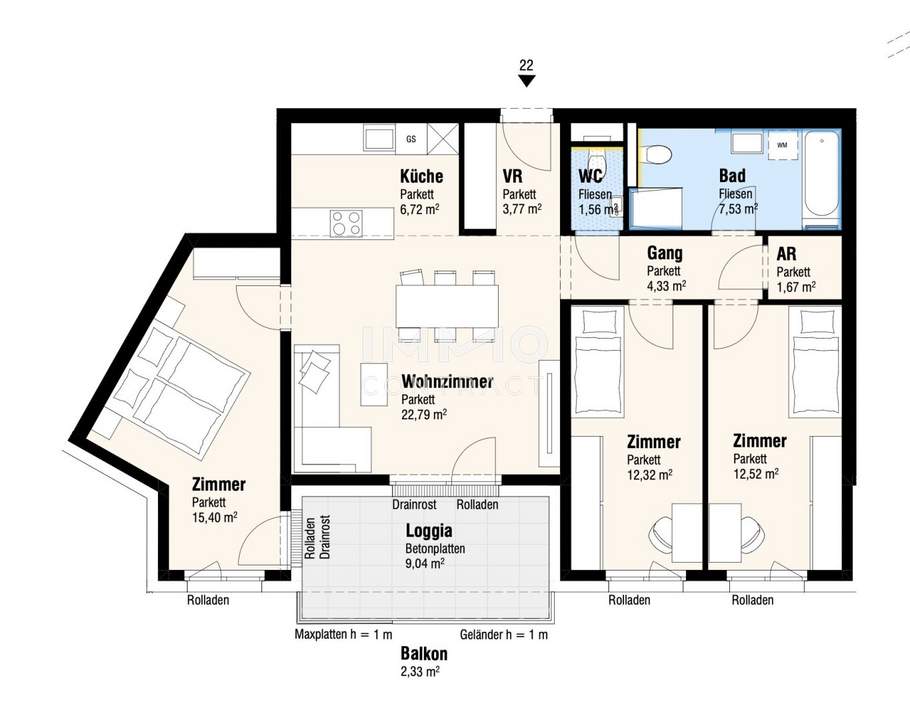 4-Zimmerwohnung, perfekt aufgeteilt! provisionsfrei!
