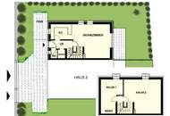 Niedrigenergie-Doppelhaushälfte in Mauer. 5 Zimmer, Terrasse, Garten und Autostellplatz