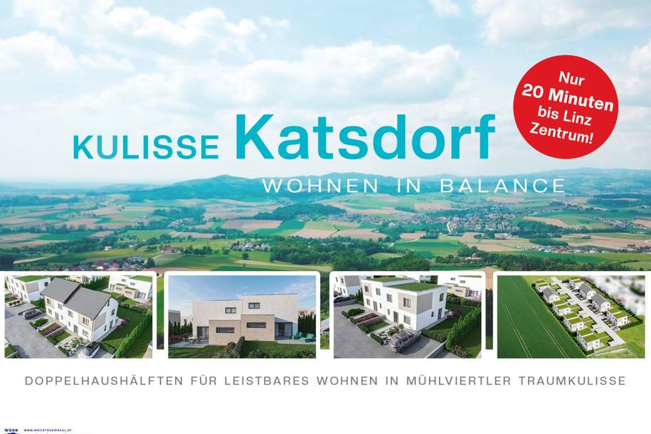 Kulisse Katsdorf - Wohnen in Balance: DOPPELHAUSHÄLFTEN mit Garten und Aussicht, SCHLÜSSELFERTIG zum TOP-Preis!, Haus-kauf, 427.625,€, 4223 Perg
