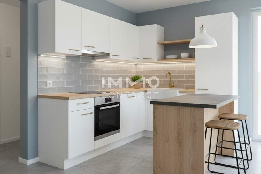 Top 2-Zi Erstbezug mit Balkon, Fußbodenheizung & Garage in 1220 Wien – 36,58 m²! Ausblick im Grünen, Wohnung-kauf, 236.500,€, 1220 Wien 22., Donaustadt