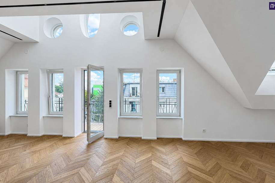 Lichtdurchflutete 3-Zimmer-Dachgeschosswohnung mit zwei Balkonen & ca. 54 m² Dachterrasse nahe Schönbrunn, Wohnung-kauf, 987.000,€, 1120 Wien 12., Meidling
