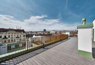 Top-Penthouse am Naschmarkt mit spektakulärer Dachterrasse und atemberaubendem Blick über Wien