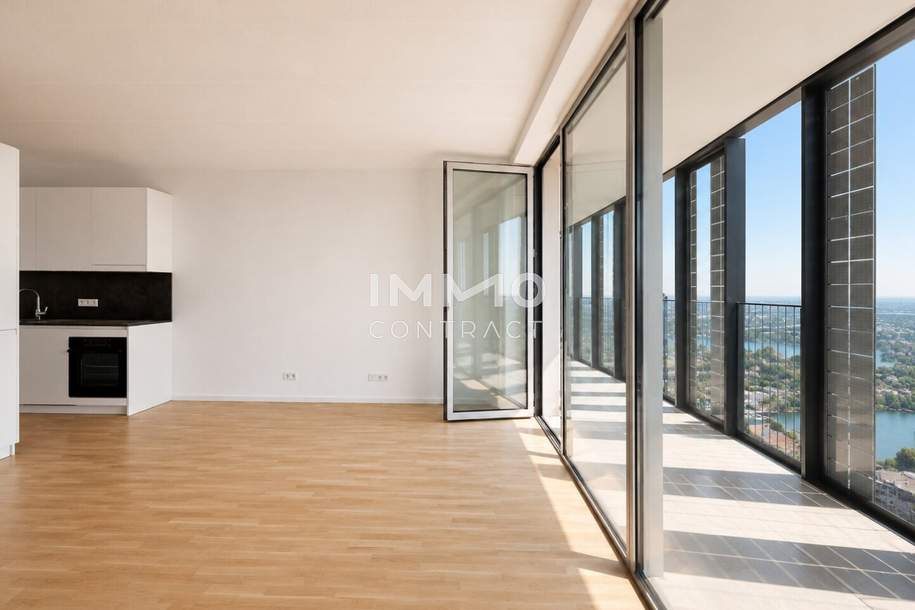 Wohnen über Wien: U1 Donauinsel - DC2 Tower 37. Etage, Wohnung-miete, 1.100,00,€, 1220 Wien 22., Donaustadt