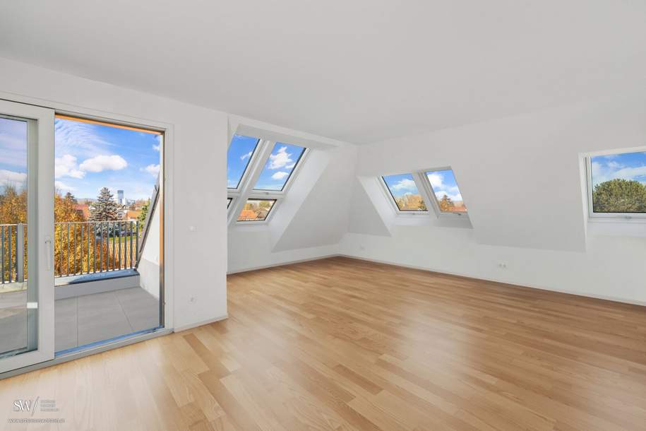 Ihr privates Penthouse am Wasser - 132 m² Maisonette mit 71 m² Außenflächen und 360°C-Blick, Wohnung-kauf, 1.300.000,€, 1220 Wien 22., Donaustadt