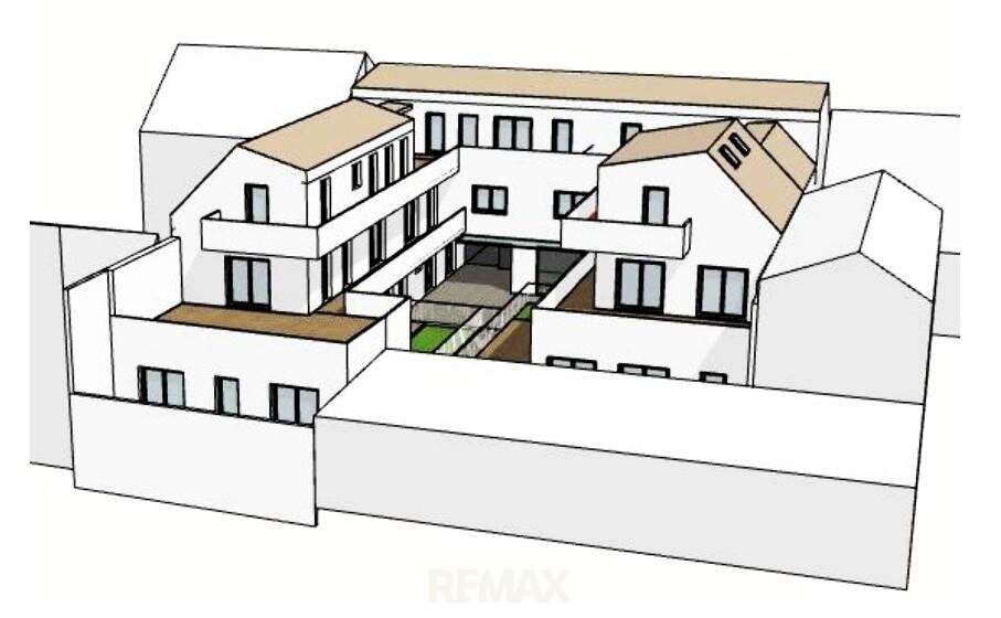 Baugenehmigtes Wohnprojekt für 6 Wohnungen mit Terrassen, Garagen