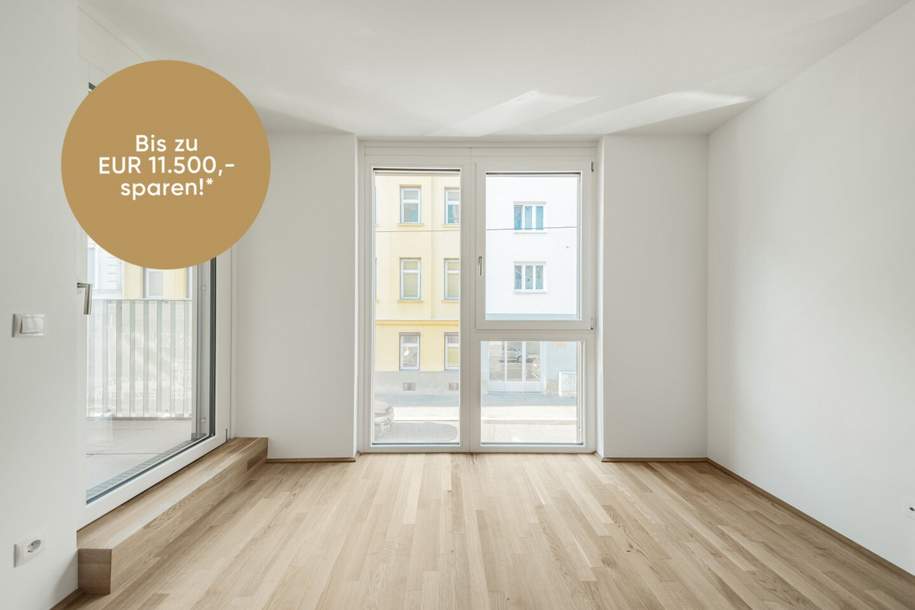 ERSTBEZUG >> bodentiefe Fenster in westseitiger Anlegerwohnung mit Loggia >> TOP LAGE, Wohnung-kauf, 269.000,€, 1210 Wien 22., Donaustadt