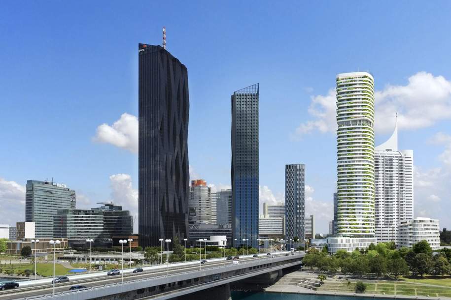 "Exklusives Wohnen in den Danubeflats mit Blick auf die Alte Donau!", Wohnung-miete, 1.600,00,€, 1220 Wien 22., Donaustadt