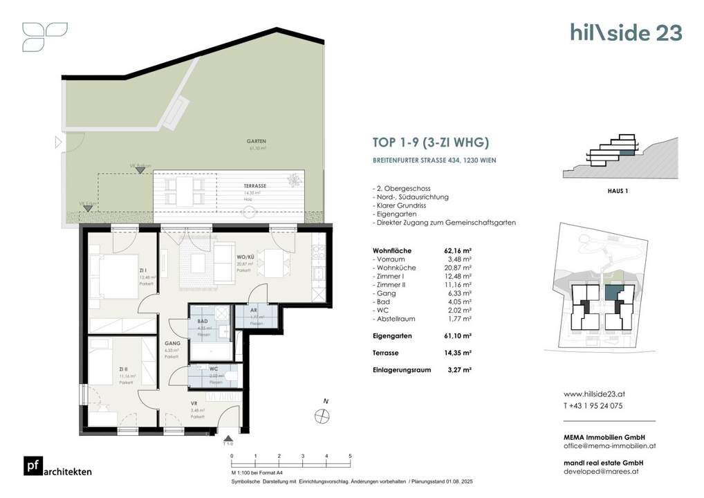 Familienhit! Traumhafte 3-Zimmer-Wohnung mit 61 m² Garten zu verkaufen!